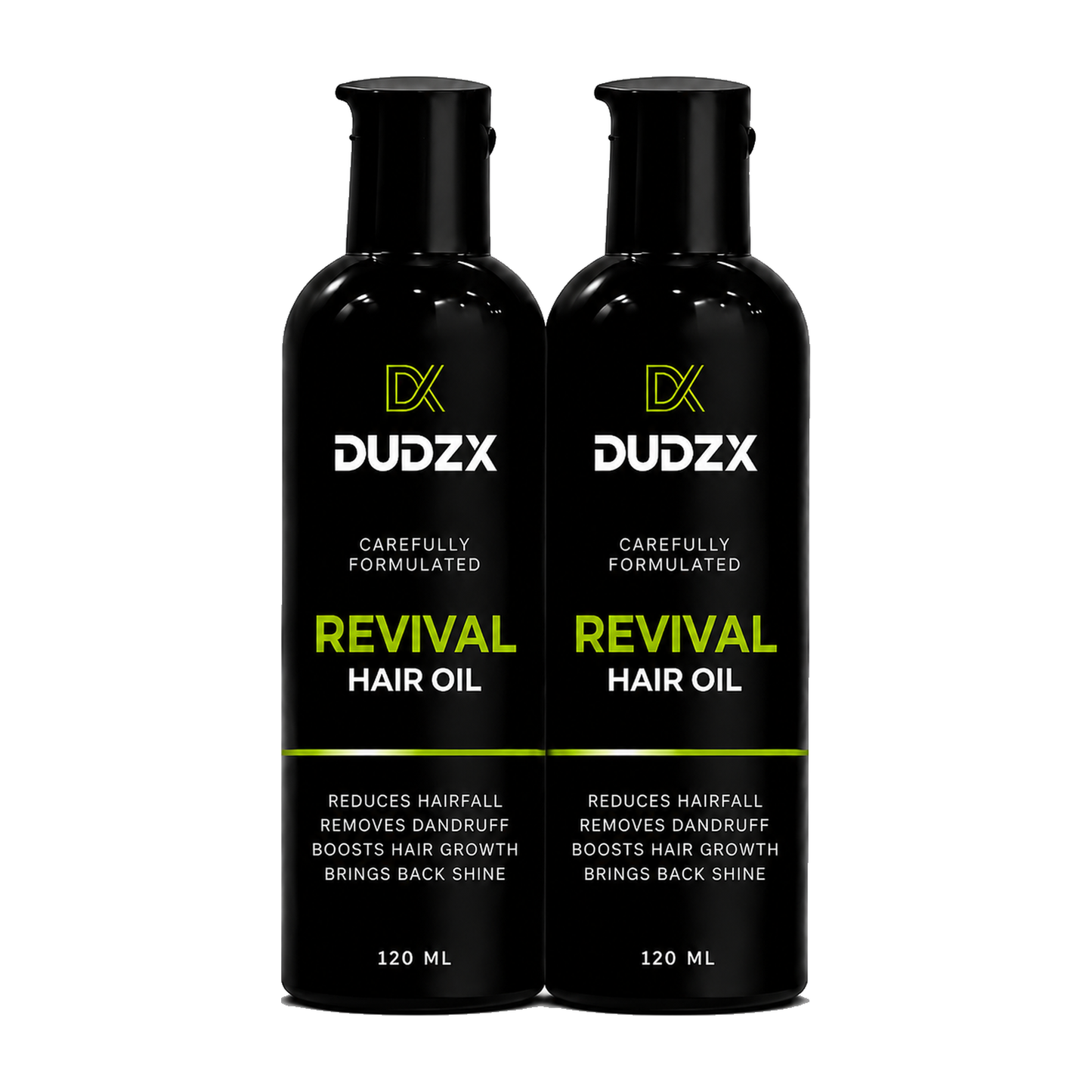 Dudzx Revival Hair Oil 2-Pack Bundle — two full-size bottles, hair care Pakistan