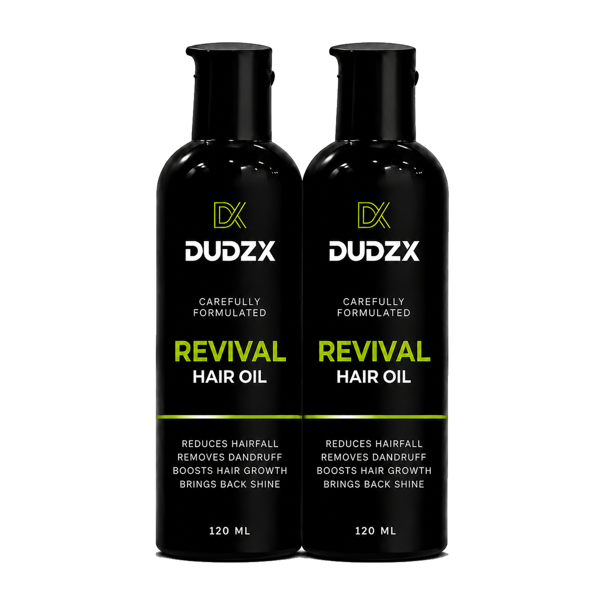 Dudzx Revival Hair Oil 2-Pack Bundle — two full-size bottles, hair care Pakistan